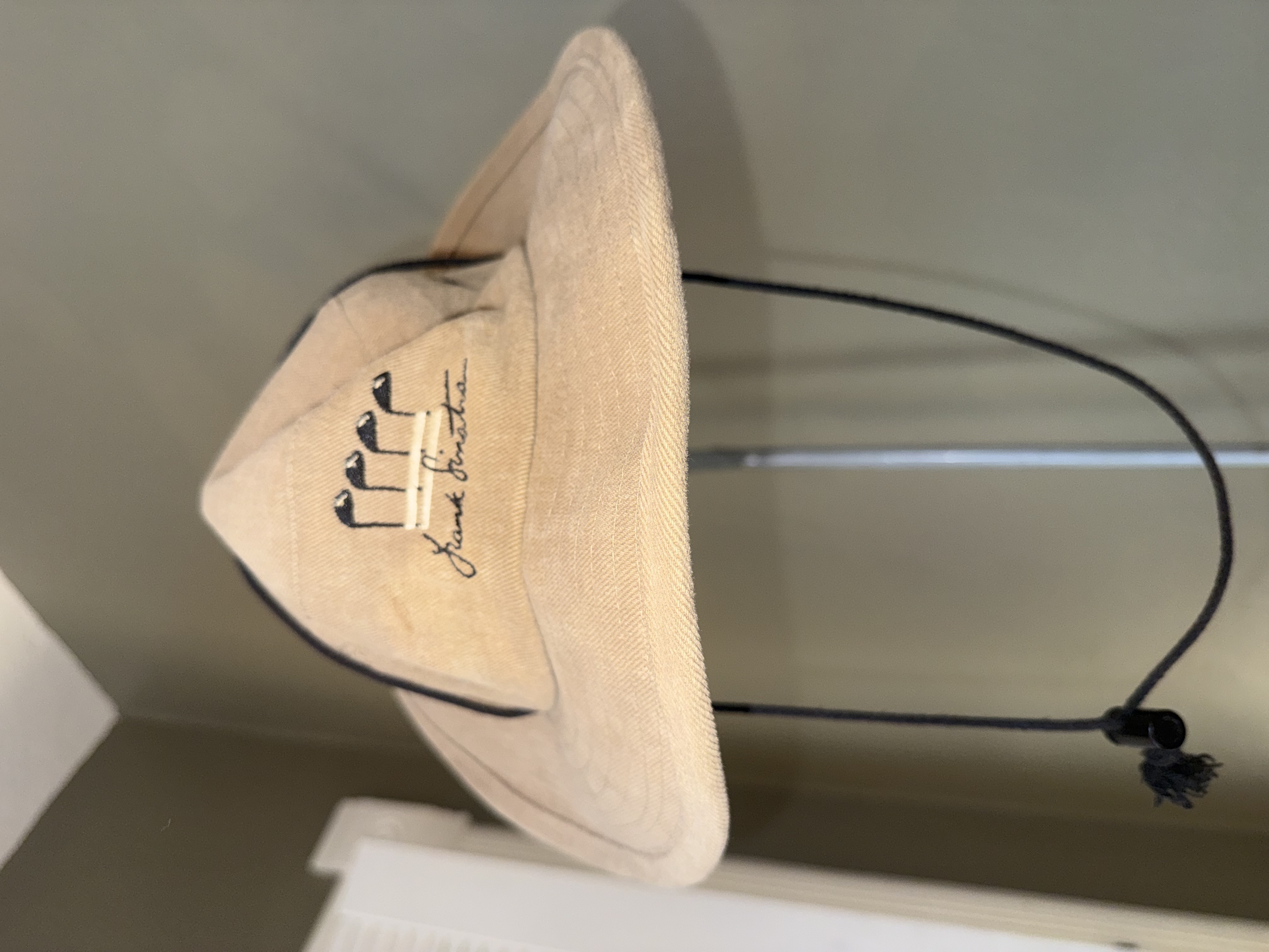 Frank Sinatra embroidered tan river hat by Legendary Headwear, multiple angles