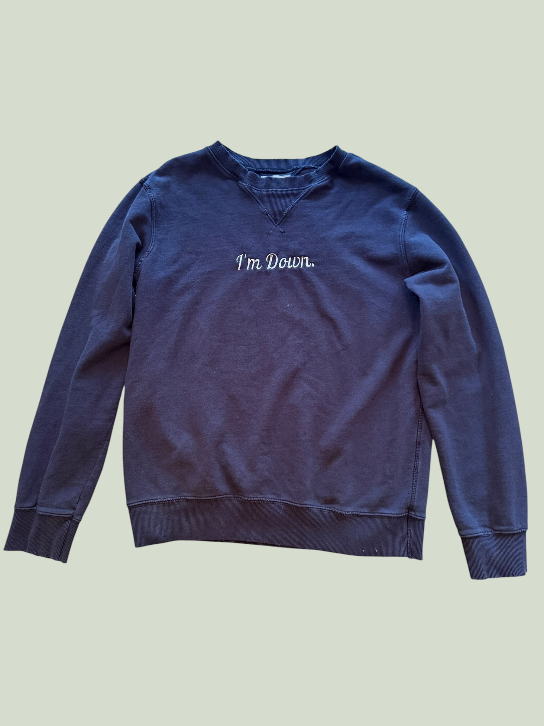 Celio* black pullover sweatshirt with custom embroidery, multiple angles