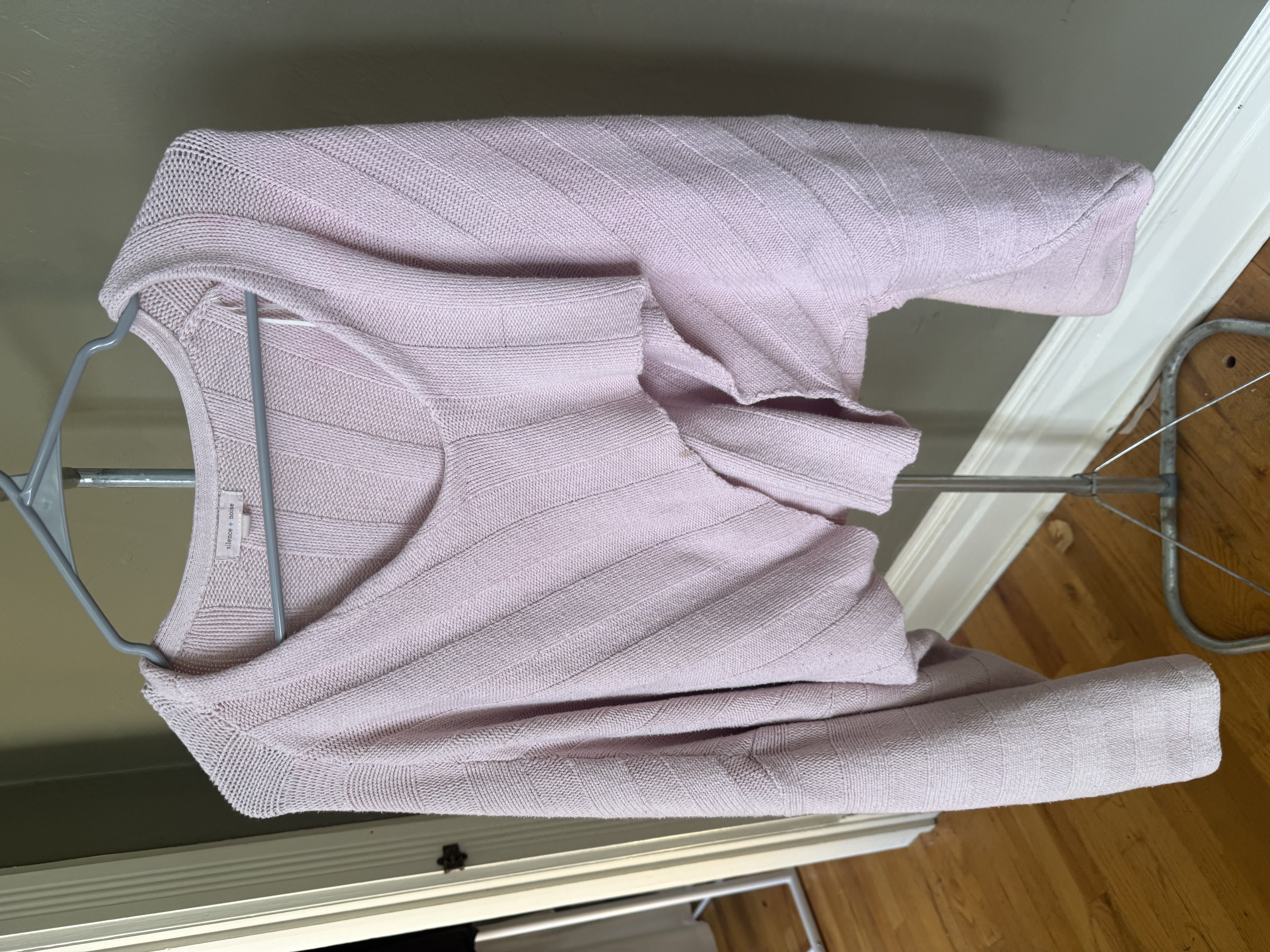 Silence + Noise cropped pink sweater, multiple angles