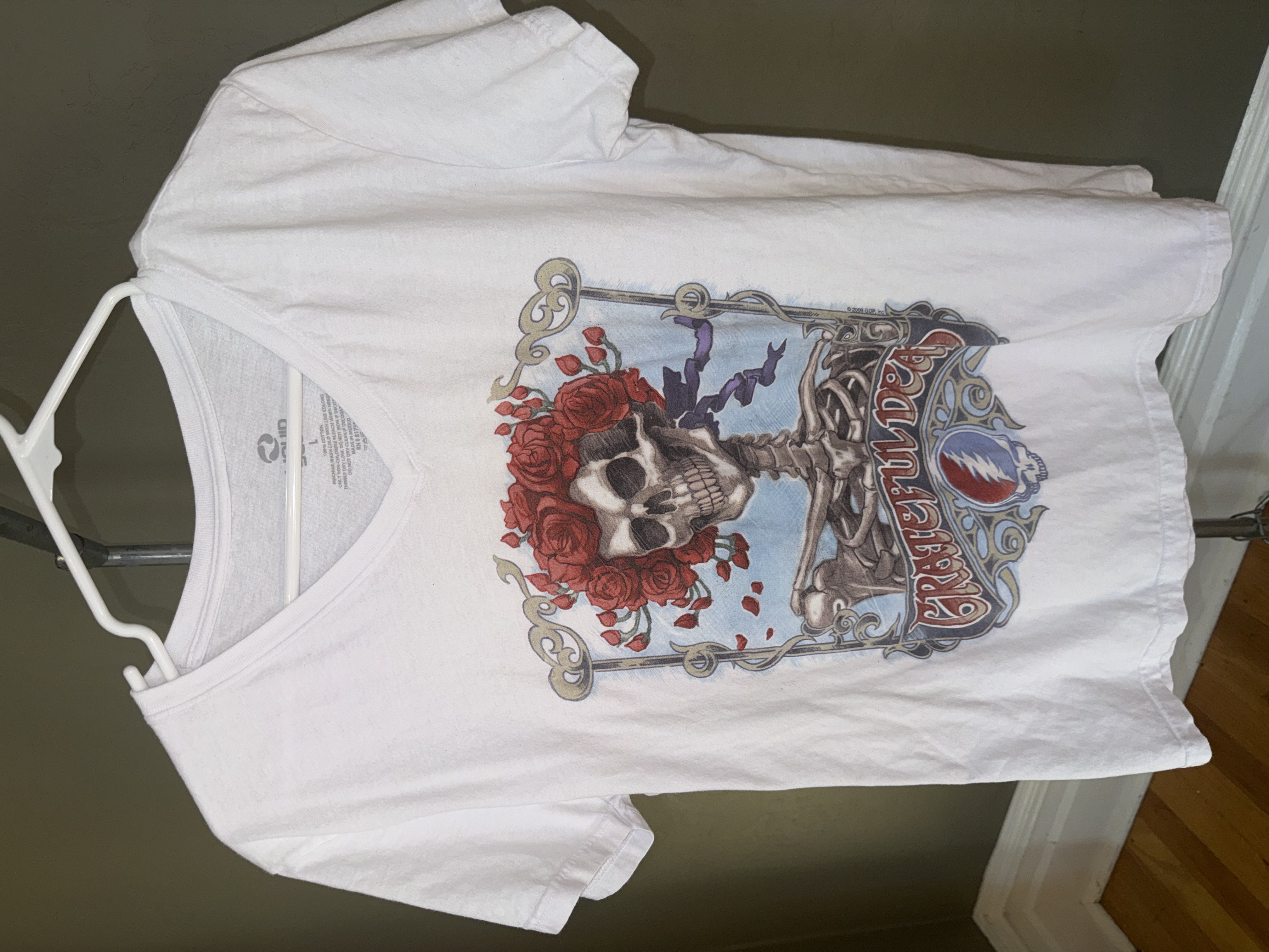 The Grateful Dead women's white graphic tee, multiple angles