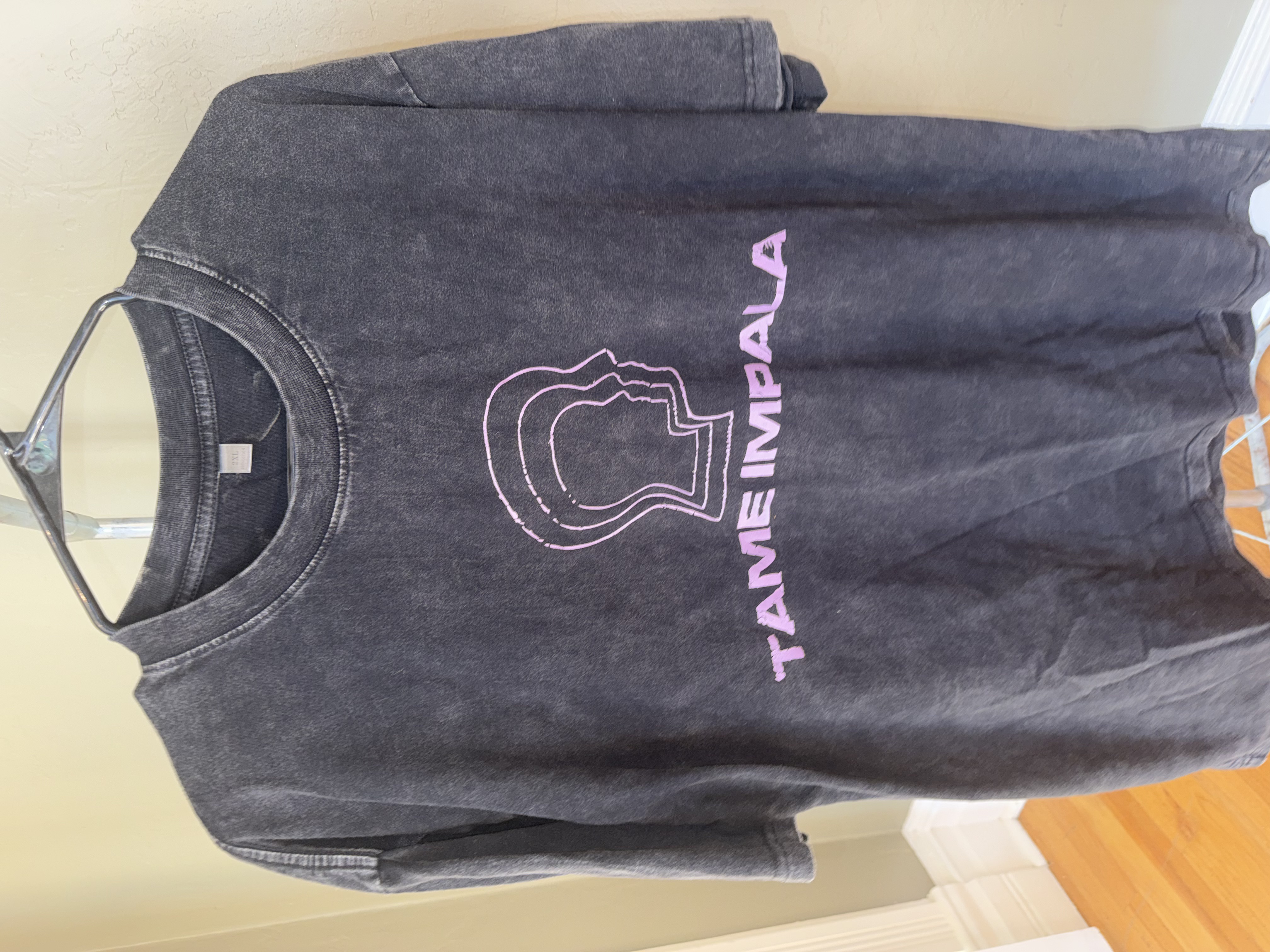 Tame Impala discography washed black tee, multiple angles