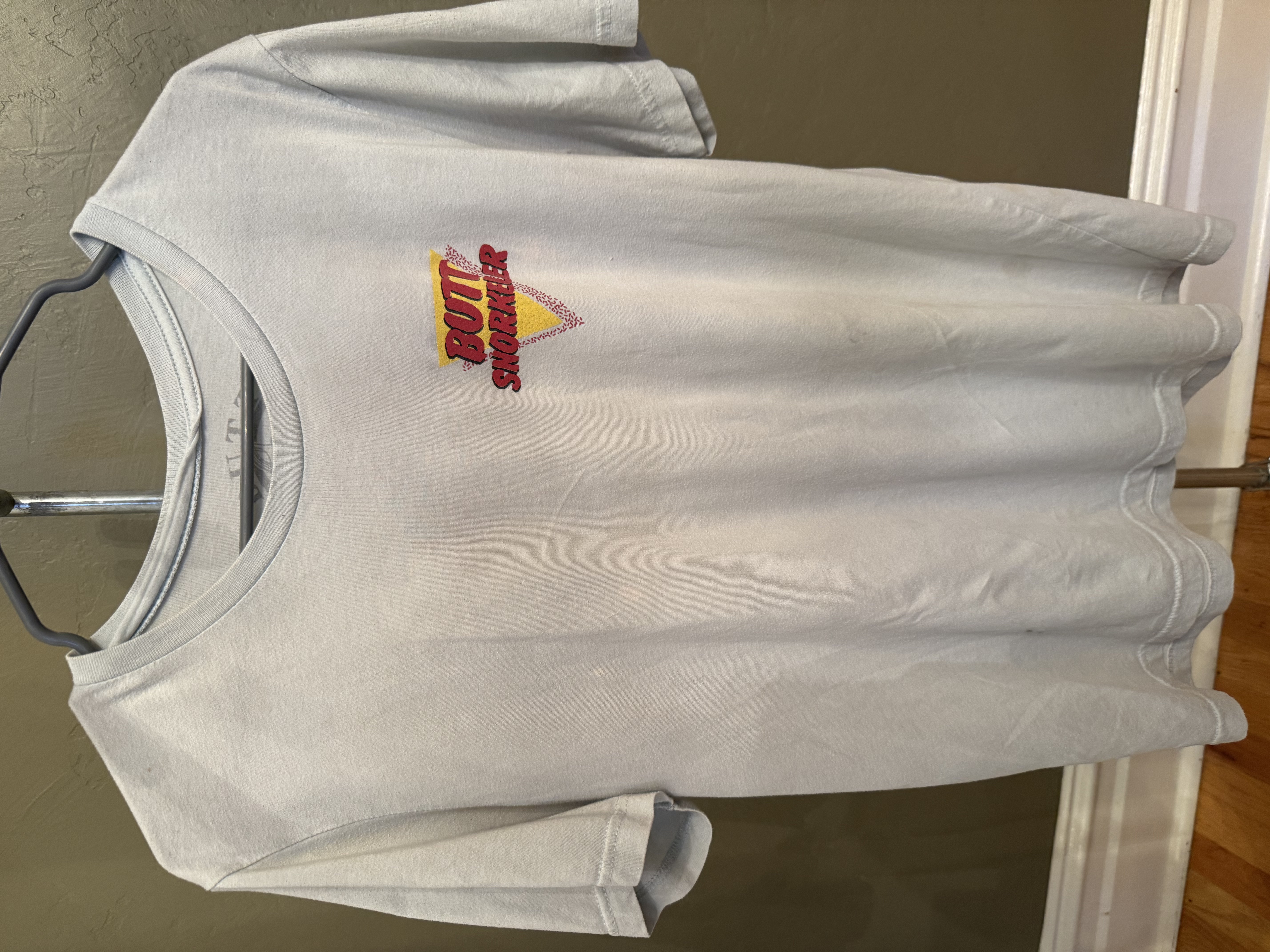 Butt Snorkeler Spring Break white graphic tee, multiple angles