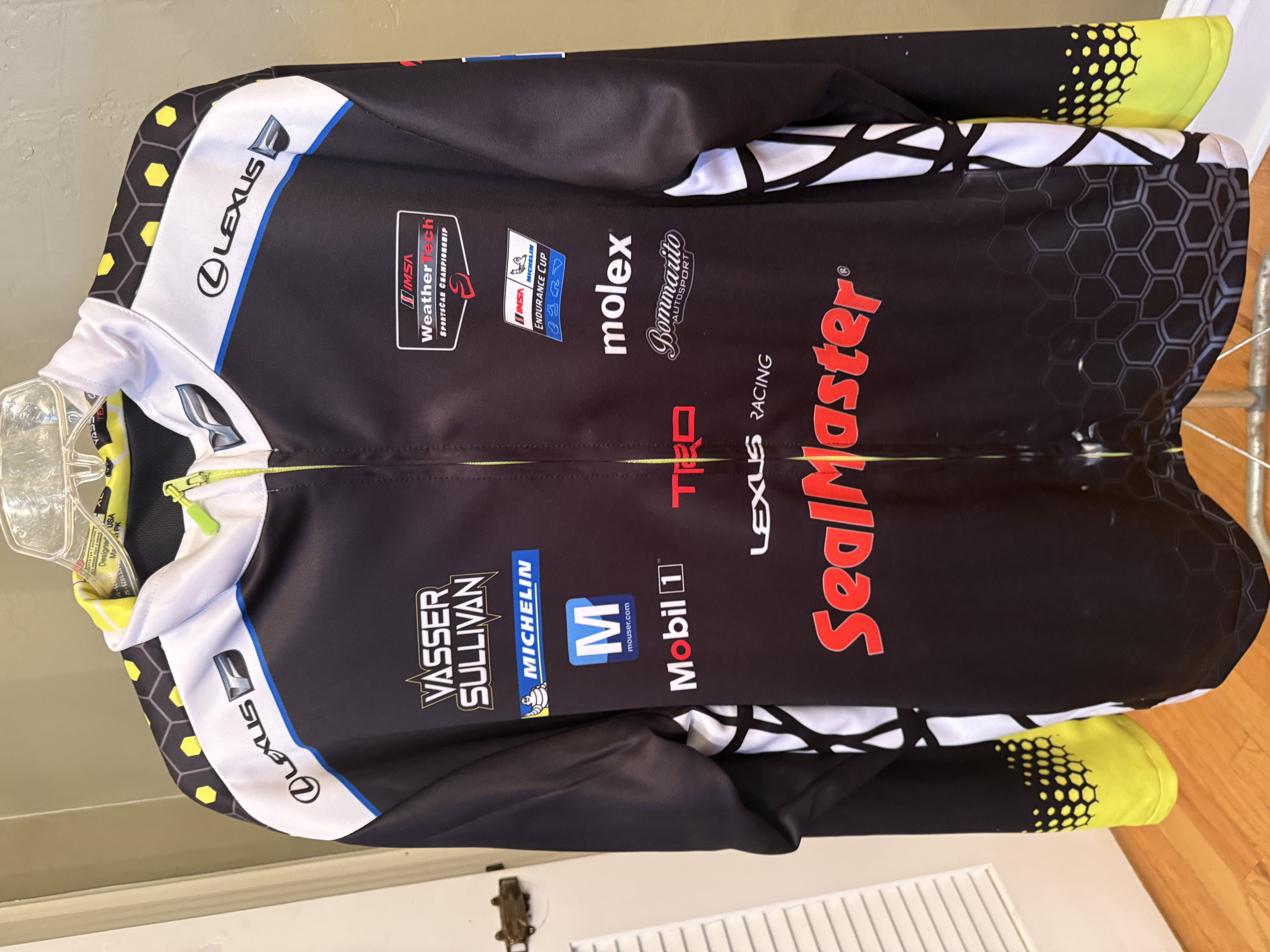 Vasser Sullivan x Lexus zip-up branded race jacket, multiple angles