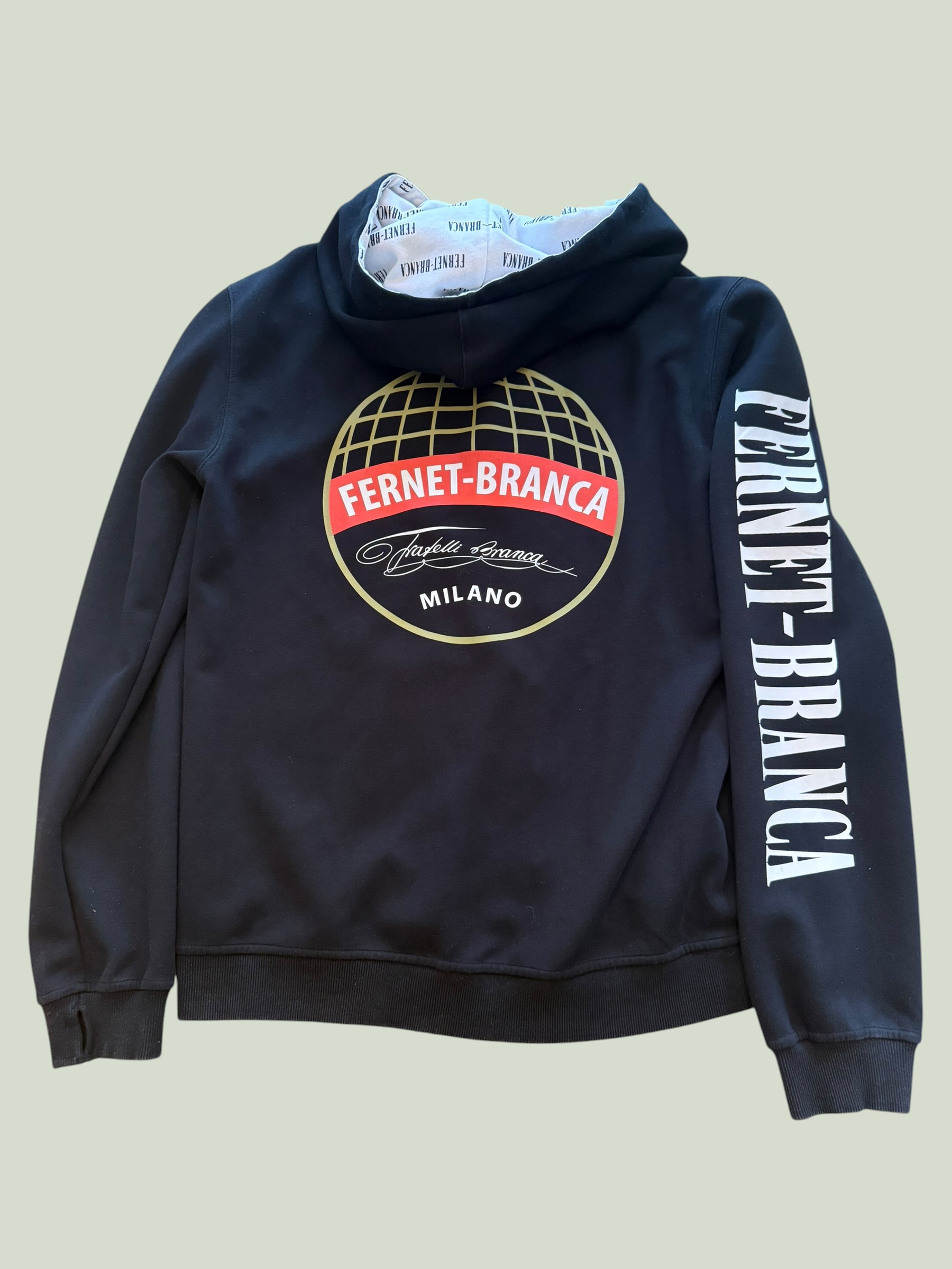 Fernet-Branca Milano zip up hoodie, multiple angles